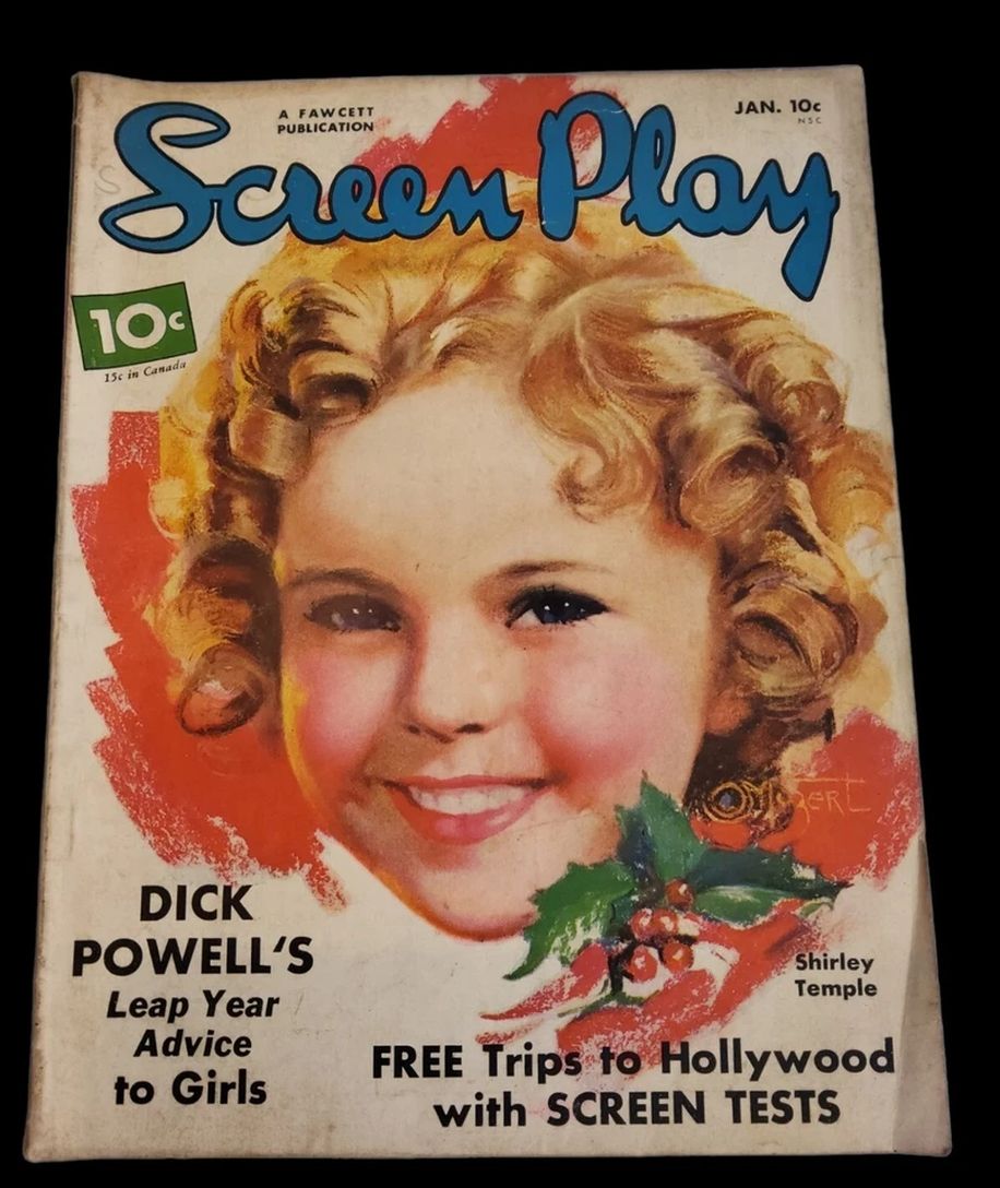 SCREEN PLAY magazine side cover January 1936