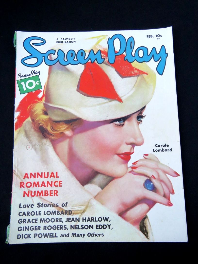 SCREEN PLAY magazine side cover February 1936