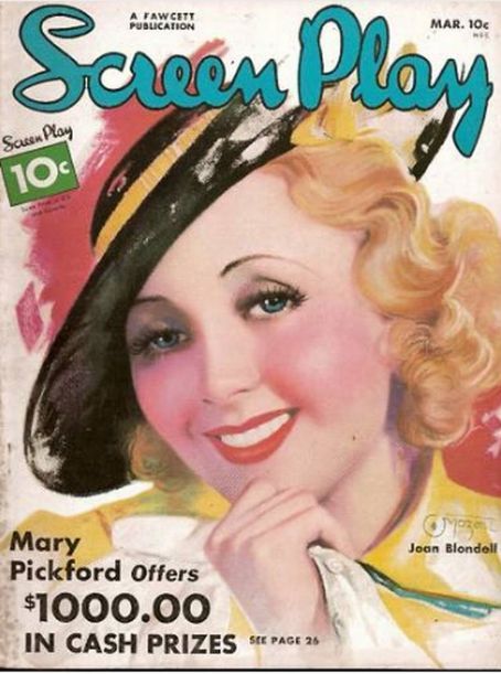 SCREEN PLAY magazine side cover March 1936