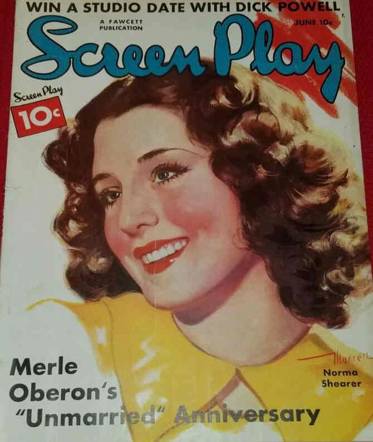 SCREEN PLAY magazine side cover June 1936
