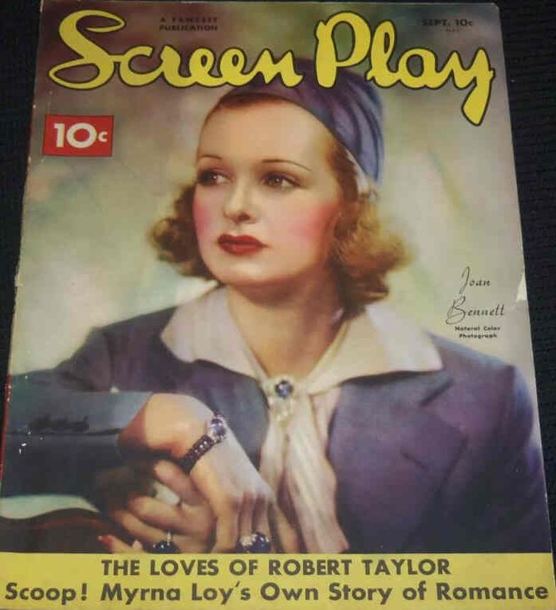 SCREEN PLAY magazine side cover September 1936