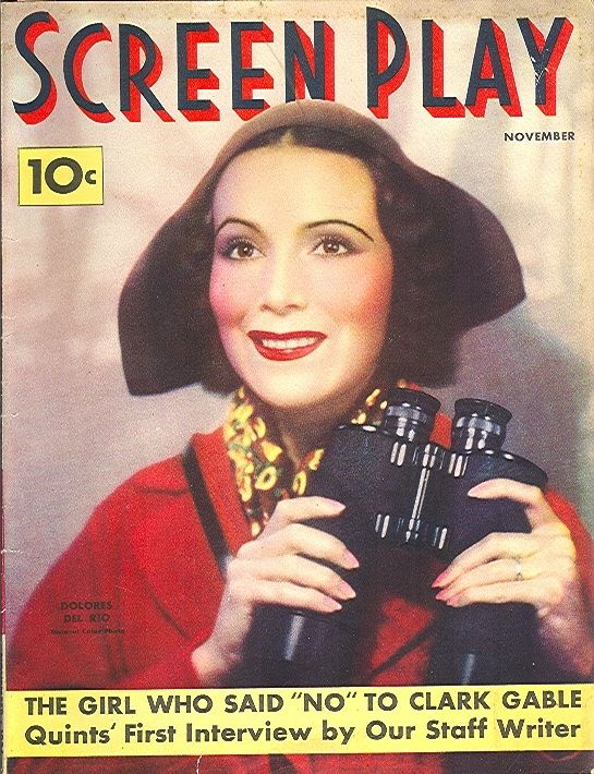 SCREEN PLAY magazine side cover November 1936