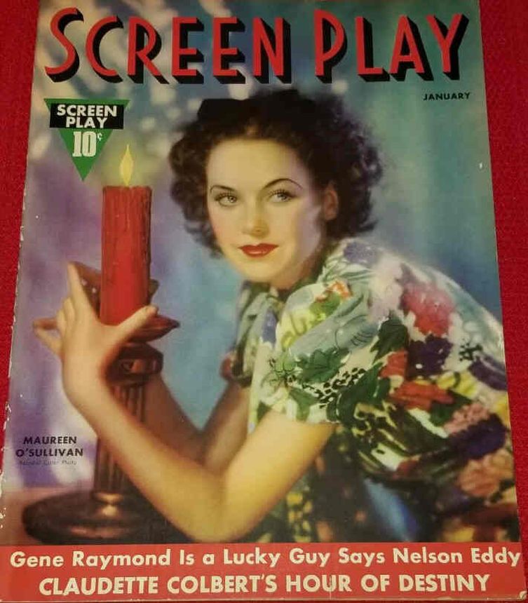 SCREEN PLAY magazine side cover January 1937