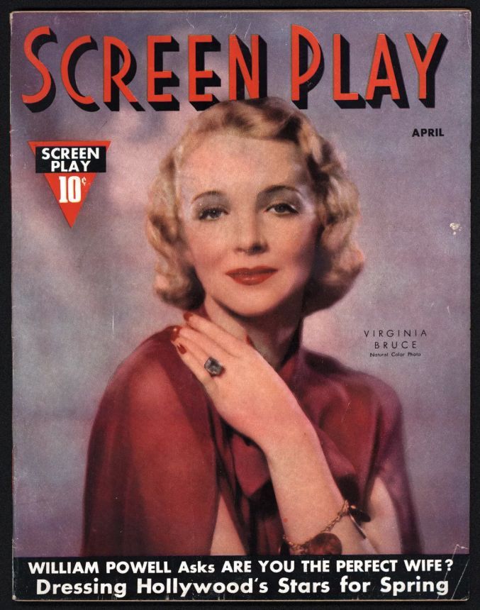 SCREEN PLAY magazine side cover April 1937