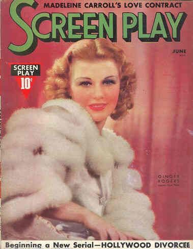SCREEN PLAY magazine side cover June 1937