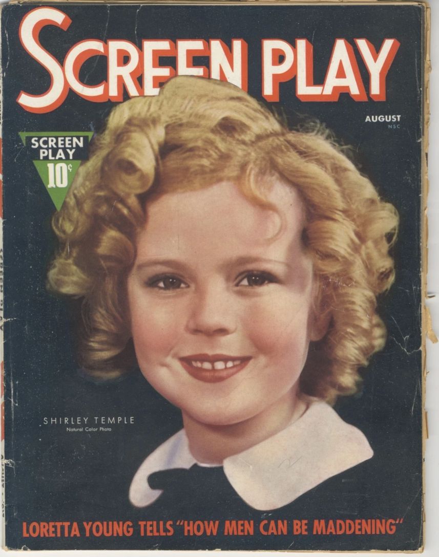 SCREEN PLAY magazine side cover August 1937