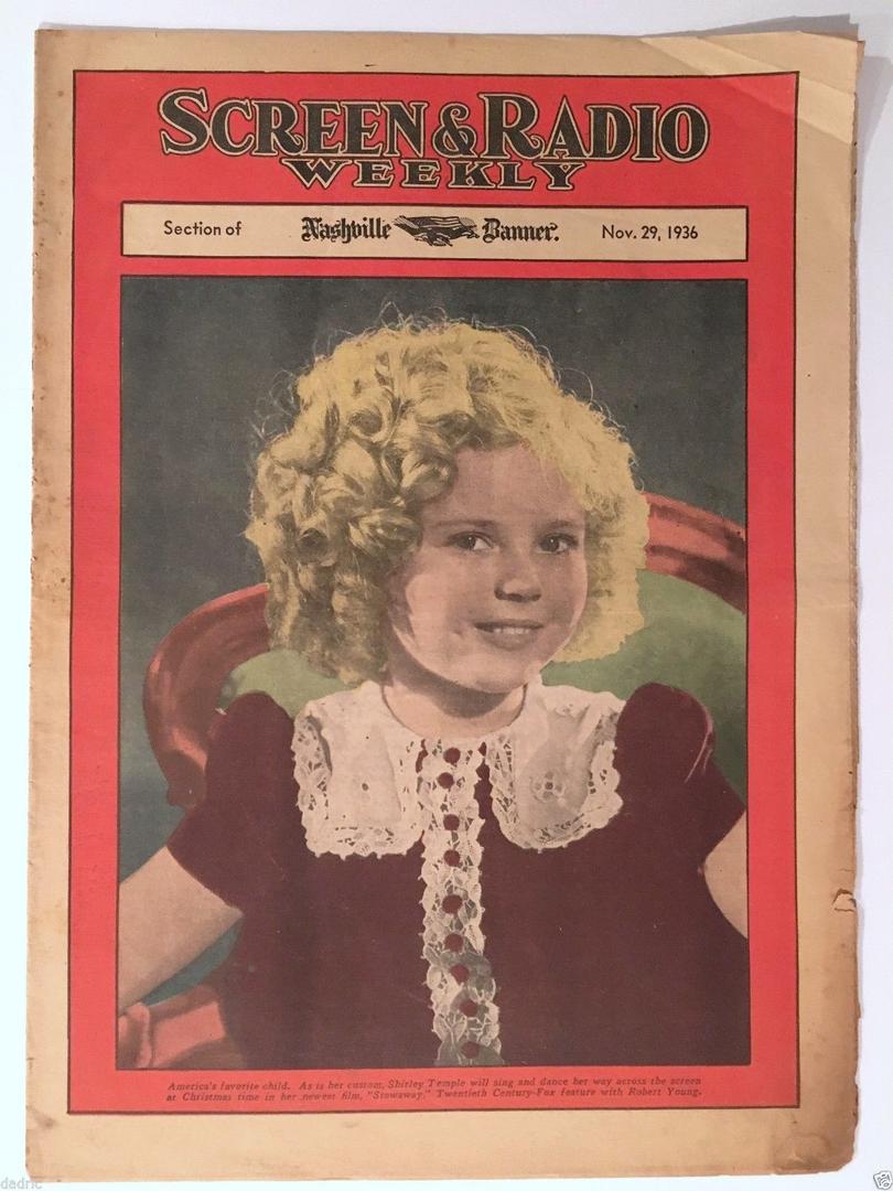 SCREEN AND RADIO WEEKLY magazine side cover 29 November 1936