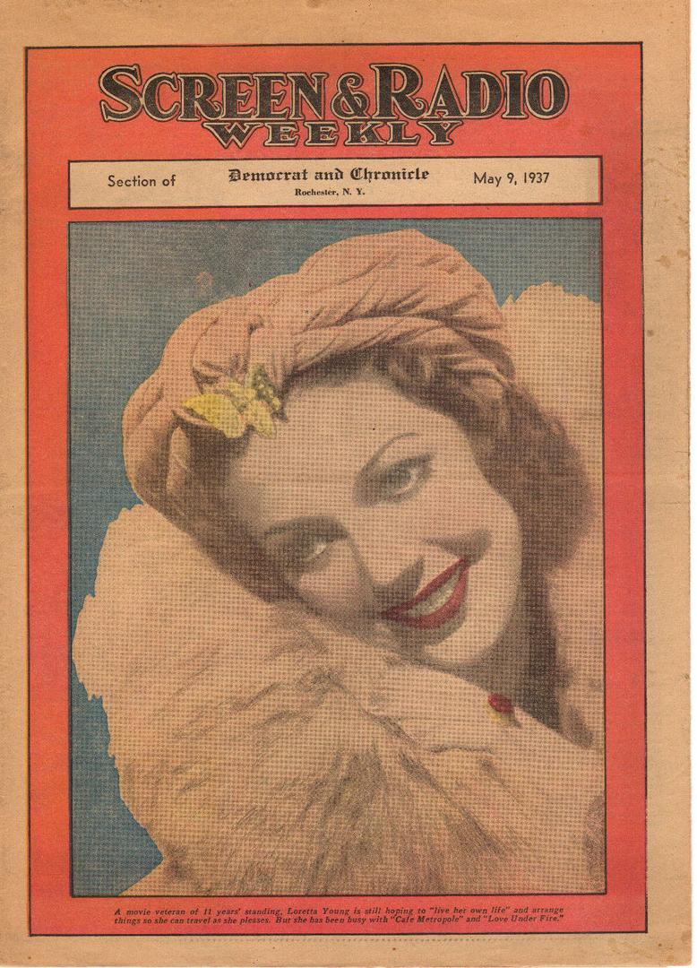 SCREEN AND RADIO WEEKLY magazine side cover 9 May 1937