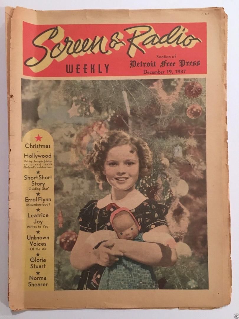 SCREEN AND RADIO WEEKLY magazine side cover 19 December 1937