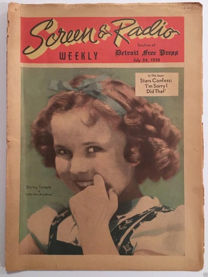 SCREEN AND RADIO WEEKLY magazine side cover 24 July 1938
