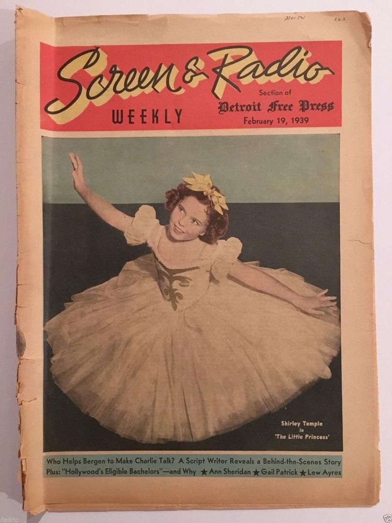 SCREEN AND RADIO WEEKLY magazine side cover 19 February 1939
