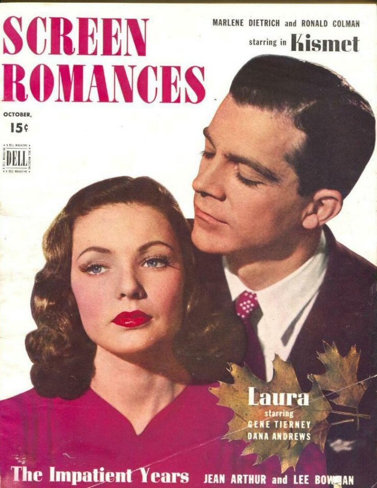 SCREEN ROMANCES magazine side cover Issue 185  October 1944