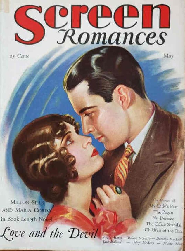 SCREEN ROMANCES magazine side cover Issue 2  Vol 1 # 2 May 1929
