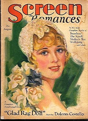 SCREEN ROMANCES magazine side cover Issue 3 August 1929