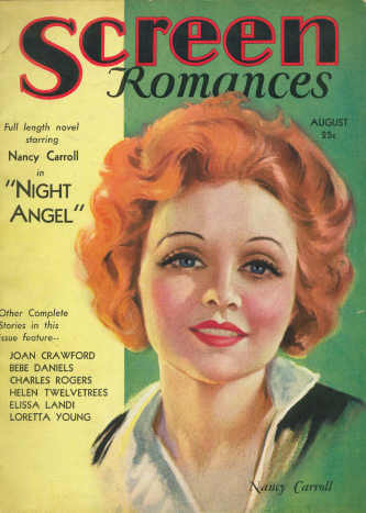 SCREEN ROMANCES magazine side cover Issue 27 August 1931