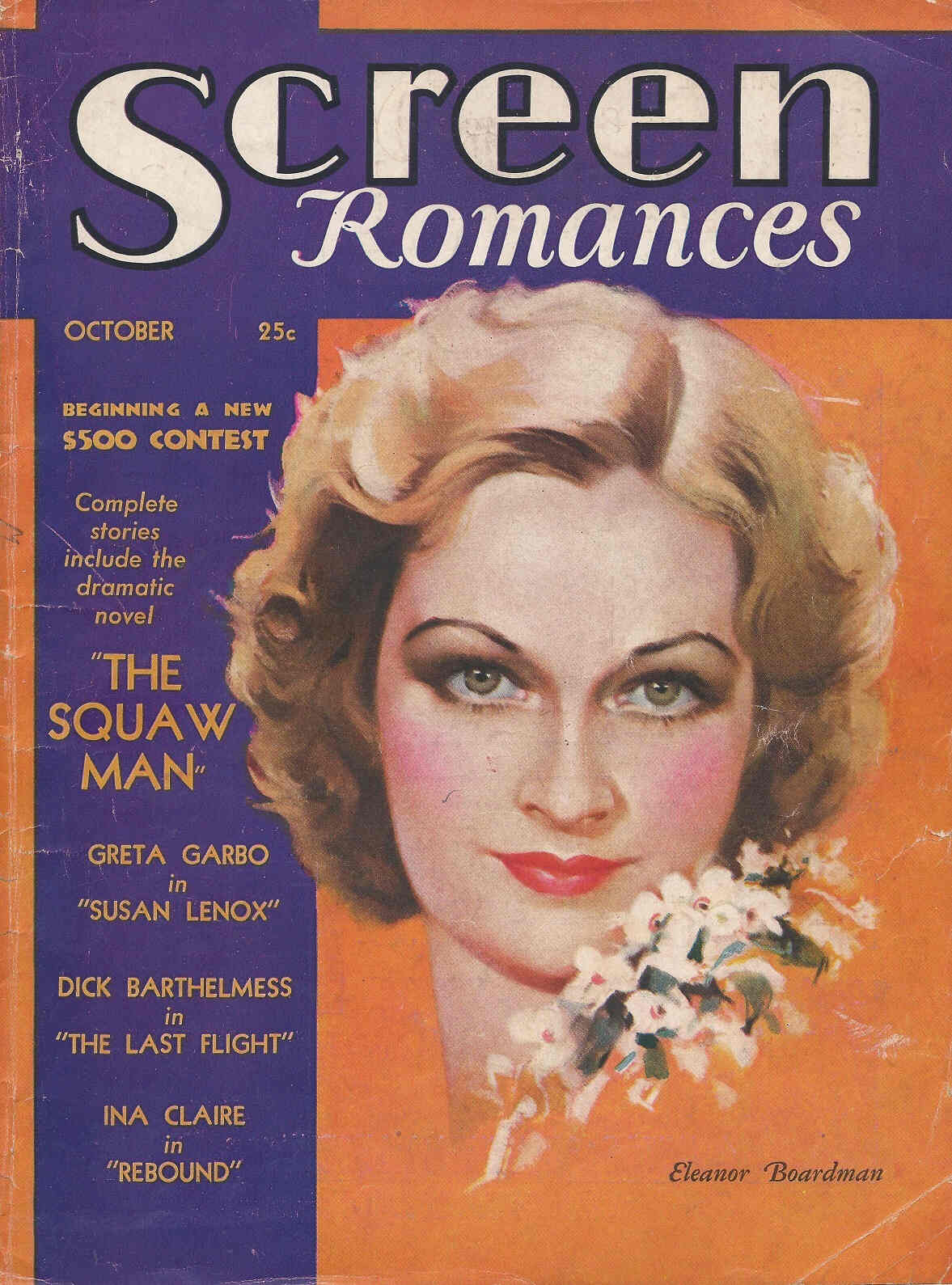 SCREEN ROMANCES magazine side cover Issue 29 October 1931