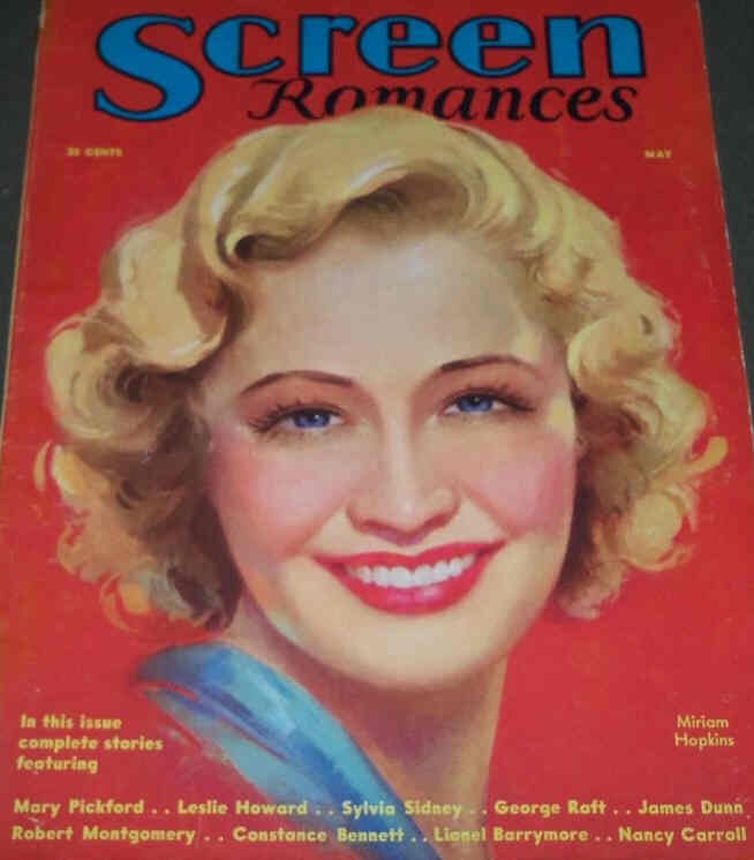 SCREEN ROMANCES magazine side cover Issue 48 May 1933
