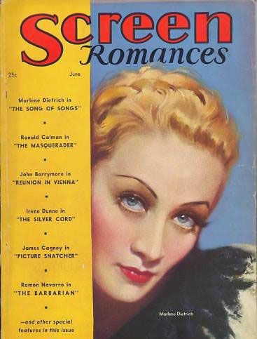 SCREEN ROMANCES magazine side cover Issue 49 June 1933