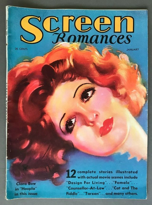 SCREEN ROMANCES magazine side cover Issue 56 January 1934