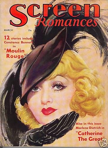 SCREEN ROMANCES magazine side cover Issue 58 March 1934