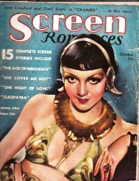 SCREEN ROMANCES magazine side cover Issue 65 October 1934
