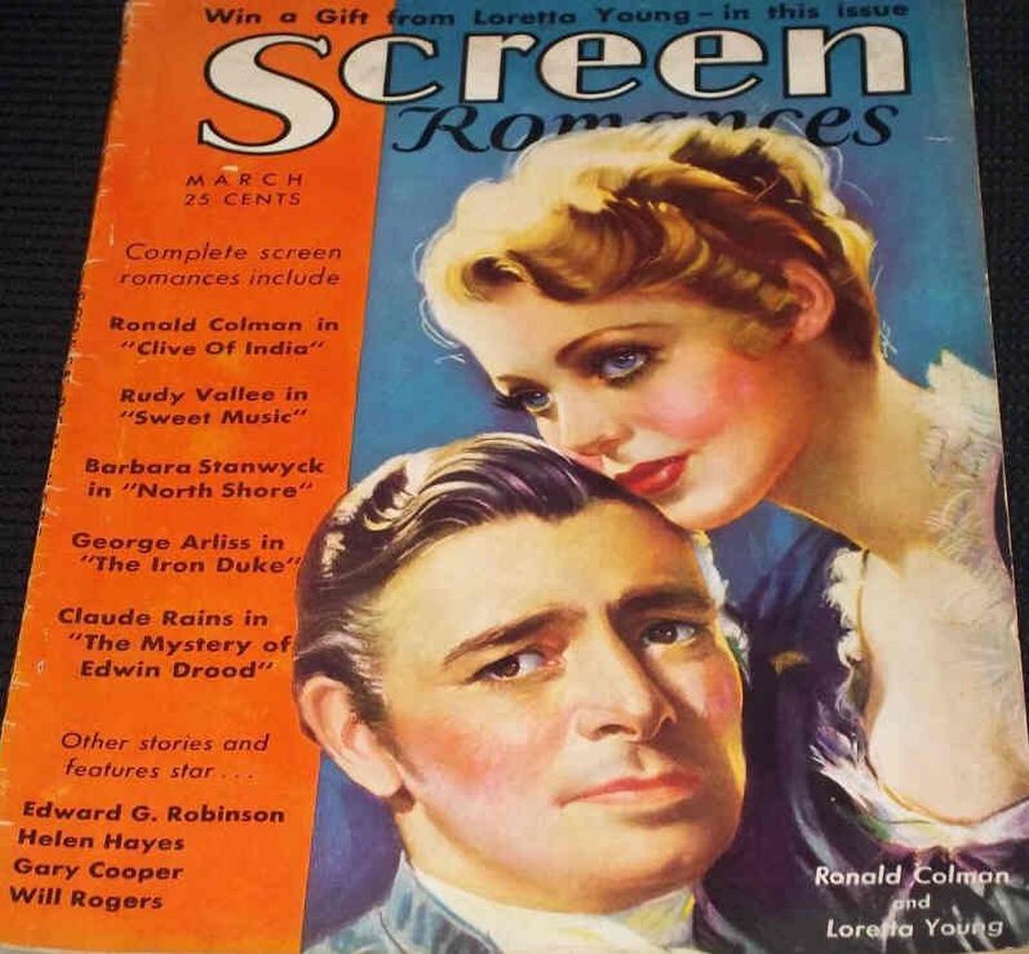 SCREEN ROMANCES magazine side cover Issue 70 March 1935