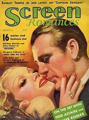 SCREEN ROMANCES magazine side cover Issue 82 March 1936