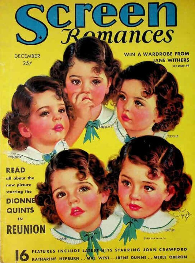 SCREEN ROMANCES magazine side cover Issue 91 December 1936