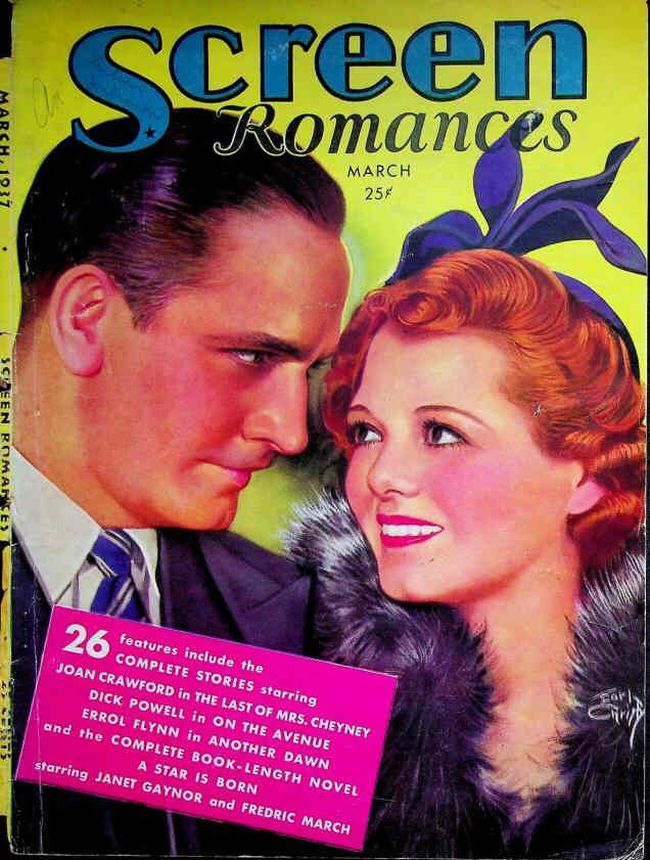 SCREEN ROMANCES magazine side cover Issue 94 March 1937