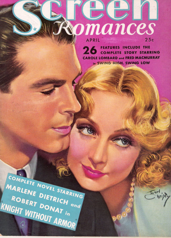 SCREEN ROMANCES magazine side cover Issue 95 April 1937