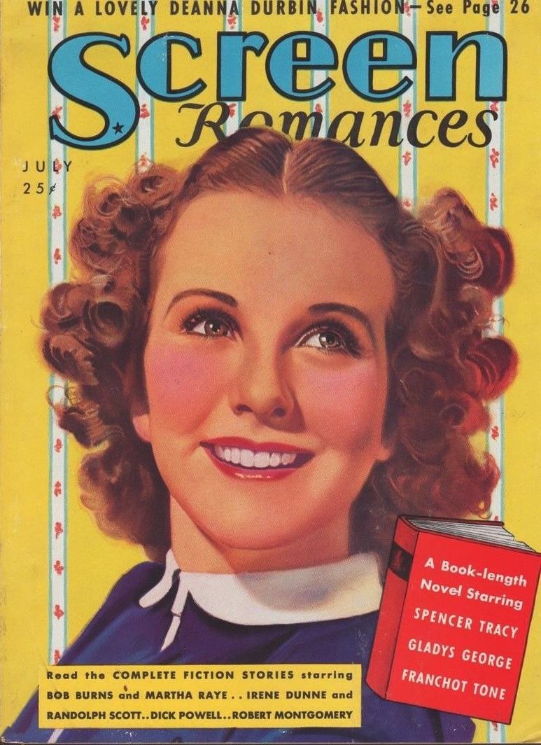 SCREEN ROMANCES magazine side cover Issue 98 July 1937