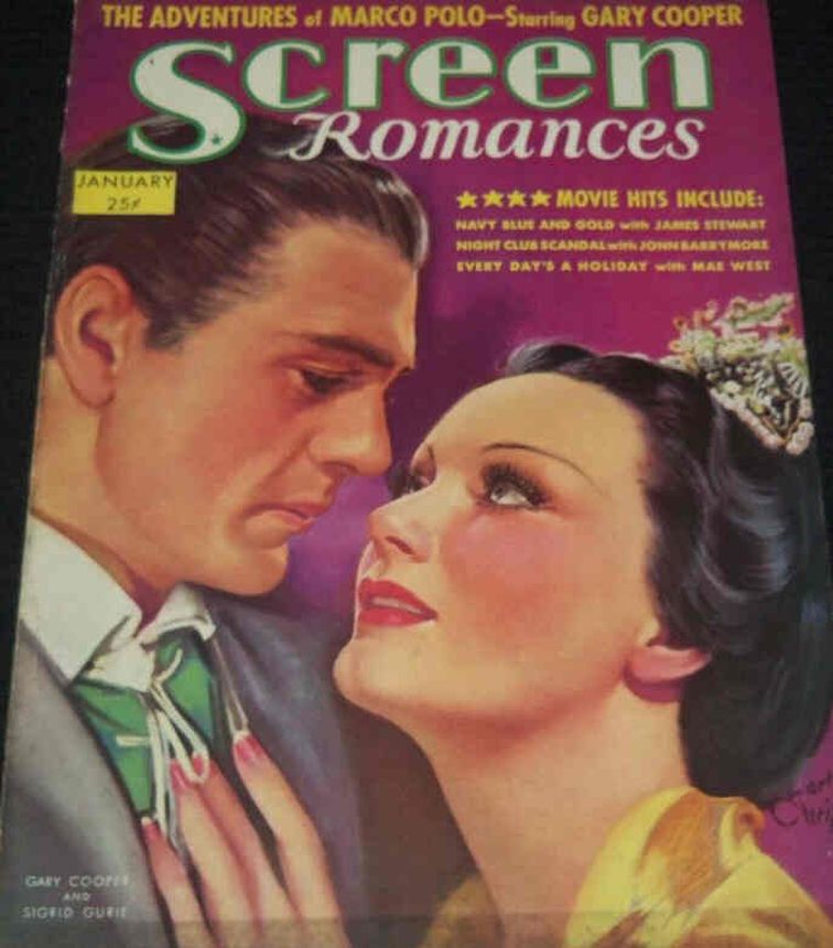 SCREEN ROMANCES magazine side cover Issue 104 January 1938