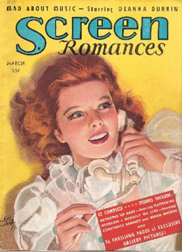 SCREEN ROMANCES magazine side cover Issue 106 March 1938