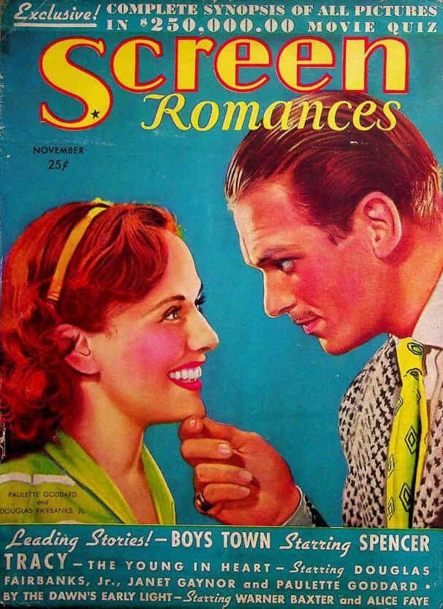 SCREEN ROMANCES magazine side cover Issue 114 November 1938