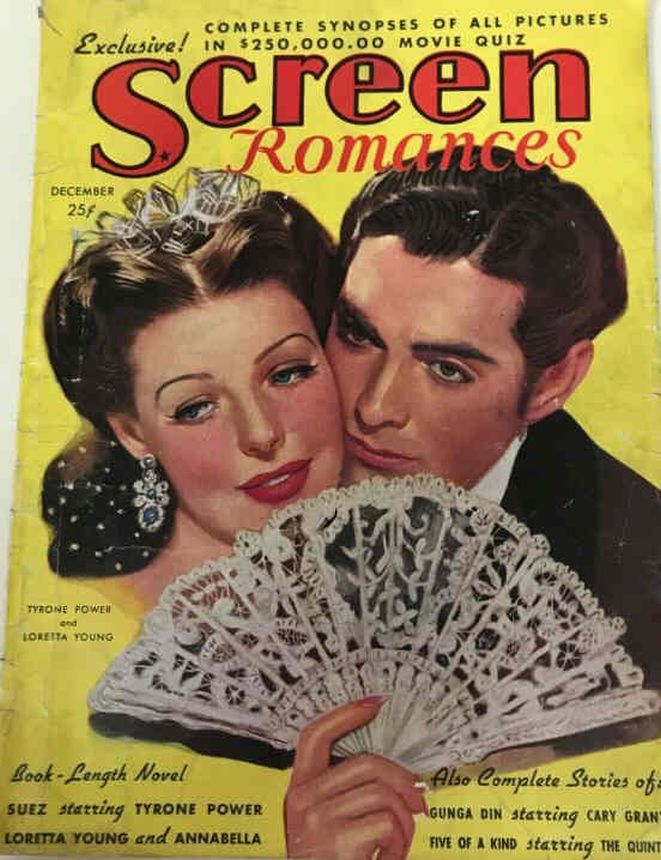 SCREEN ROMANCES magazine side cover Issue 115 December 1938