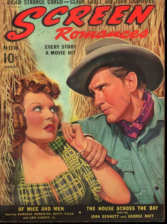 SCREEN ROMANCES magazine side cover Issue 130 March 1940