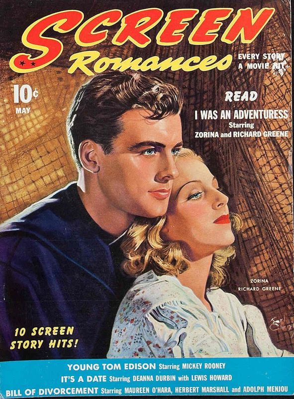 SCREEN ROMANCES magazine side cover Issue 132 May 1940