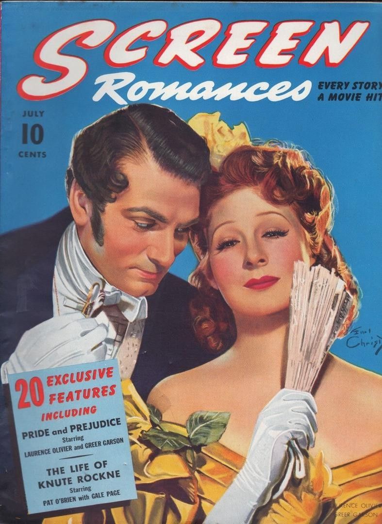 SCREEN ROMANCES magazine side cover Issue 134 July 1940