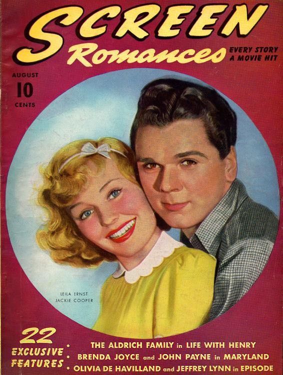 SCREEN ROMANCES magazine side cover Issue 135 August 1940