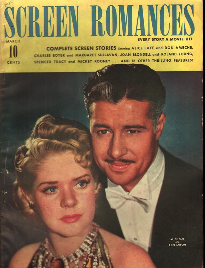 SCREEN ROMANCES magazine side cover Issue 142 March 1941