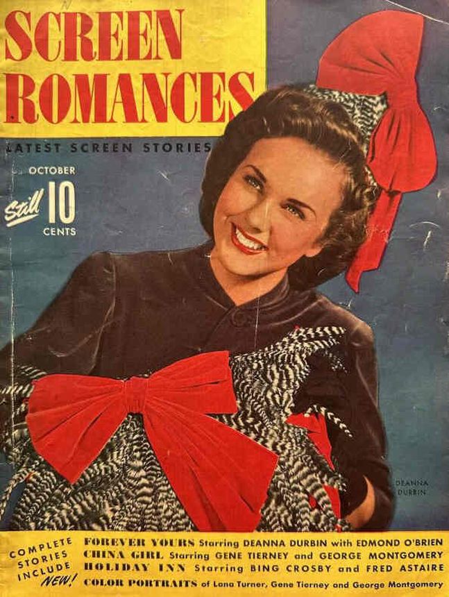 SCREEN ROMANCES magazine side cover Issue 161 October 1942