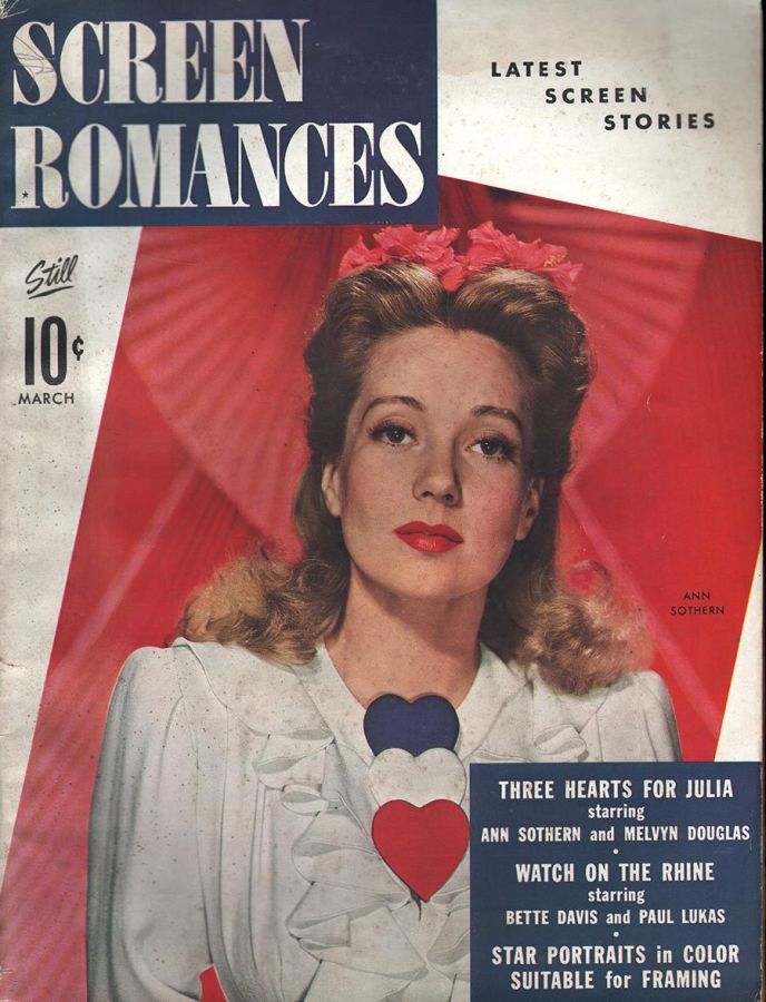 SCREEN ROMANCES magazine side cover Issue 166 March 1943