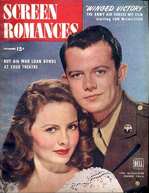 SCREEN ROMANCES magazine side cover Issue 187 December 1944