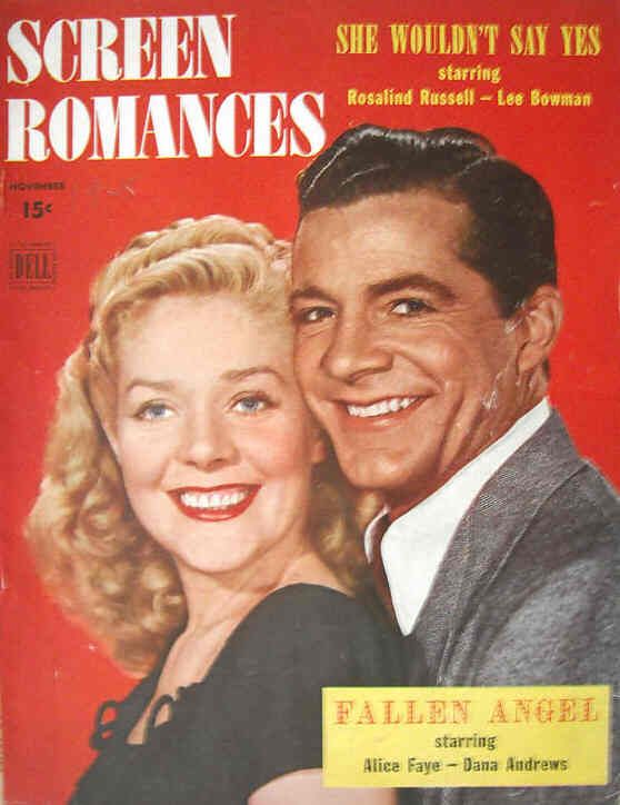 SCREEN ROMANCES magazine side cover Issue 198 November 1945
