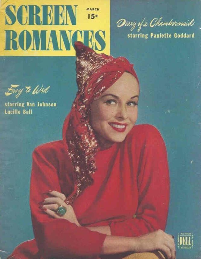 SCREEN ROMANCES magazine side cover Issue 202 March 1946