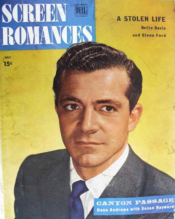 SCREEN ROMANCES magazine side cover Issue 206 July 1946