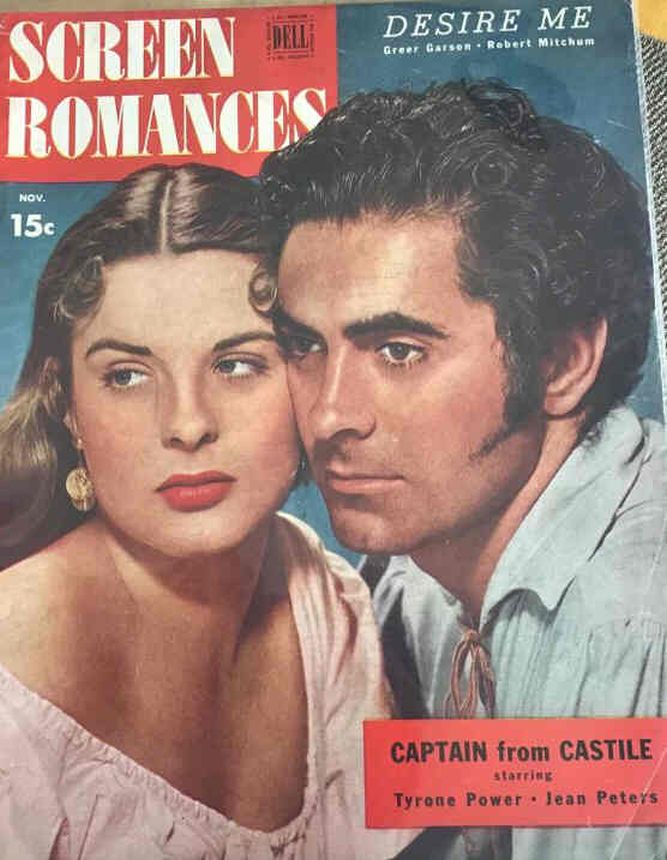 SCREEN ROMANCES magazine side cover Issue 222 November 1947