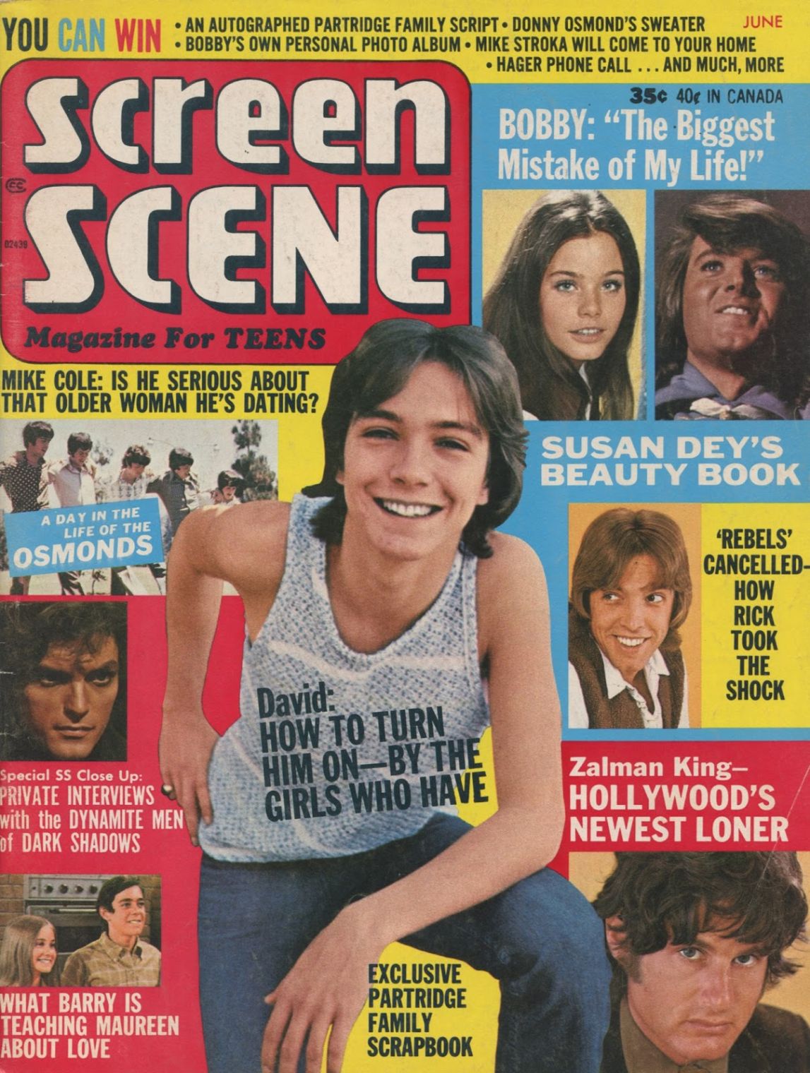 SCREEN SCENE magazine side cover  Vol 2 # 3  June 1971