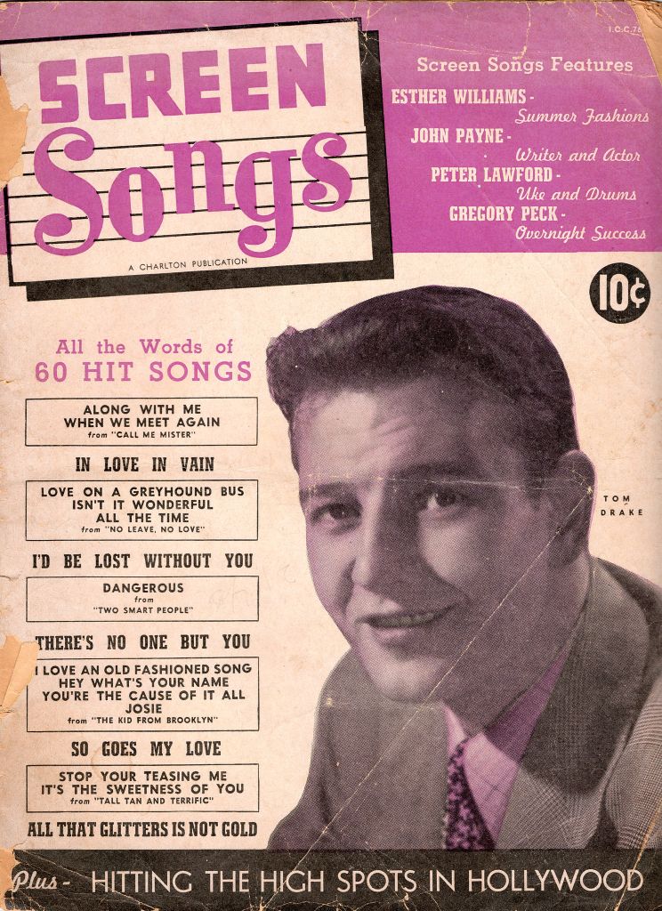 SCREEN SONGS magazine side cover  Vol 1 # 7  July 1946