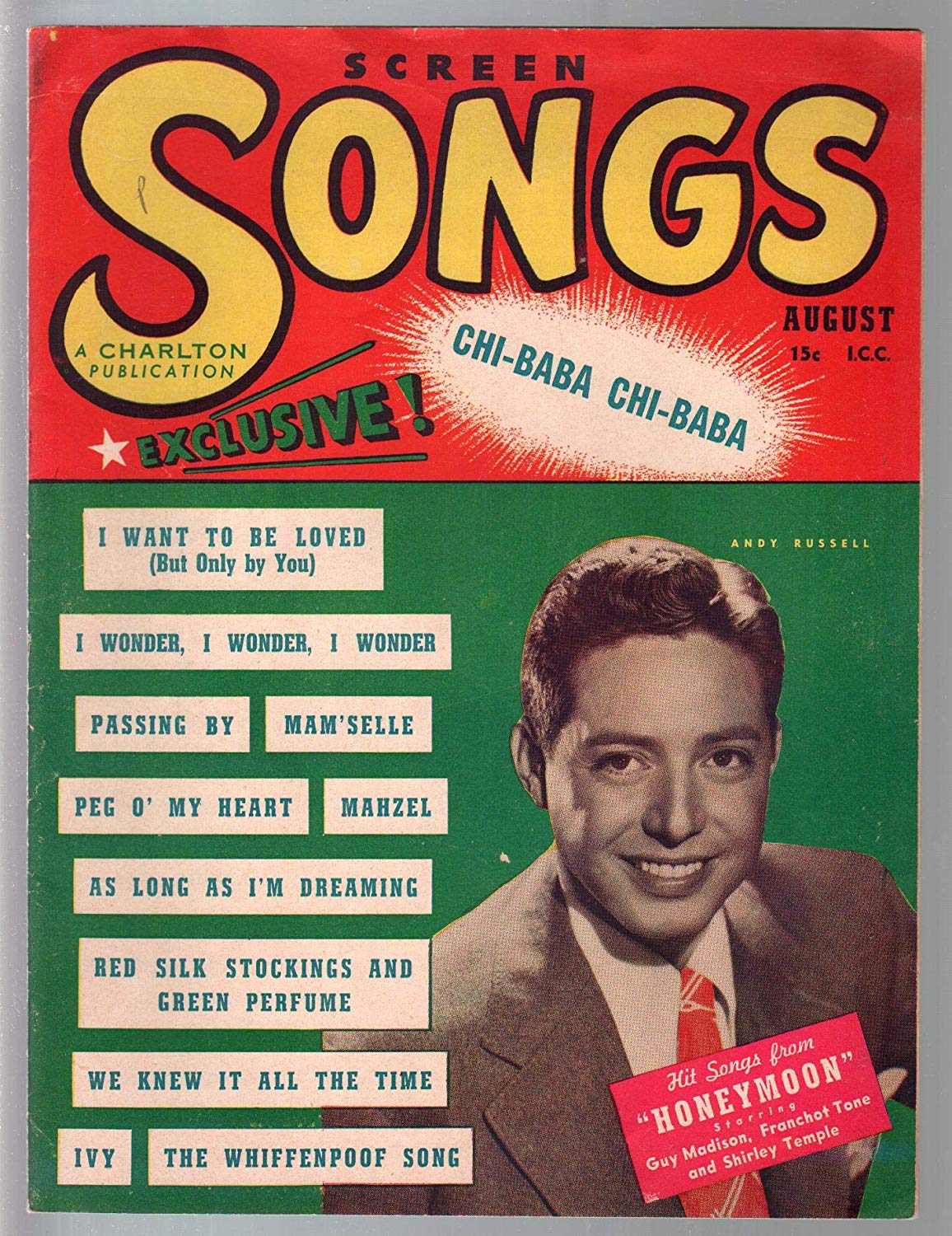 SCREEN SONGS magazine side cover  Vol 2 # 8  August 1947